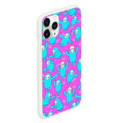 Чехол iPhone 11 Pro матовый Fall guys Pink, цвет: 3D-белый — фото 2