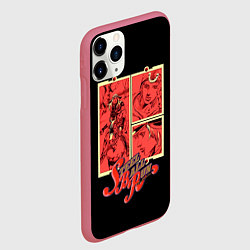 Чехол iPhone 11 Pro матовый JoJo Bizarre Adventure, цвет: 3D-малиновый — фото 2