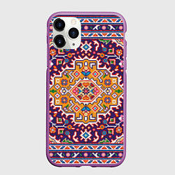 Чехол iPhone 11 Pro матовый Ковер, цвет: 3D-фиолетовый