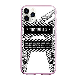 Чехол iPhone 11 Pro матовый Monsta X, цвет: 3D-розовый