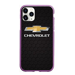 Чехол iPhone 11 Pro матовый CHEVROLET, цвет: 3D-фиолетовый