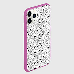 Чехол iPhone 11 Pro матовый Черепа черно-белые, цвет: 3D-фиолетовый — фото 2