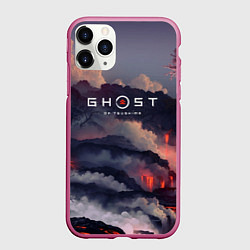 Чехол iPhone 11 Pro матовый Ghost of Tsushima, цвет: 3D-малиновый