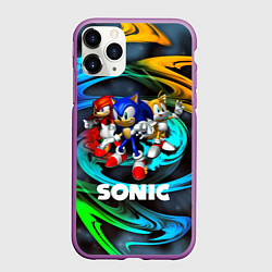 Чехол iPhone 11 Pro матовый SONIC TRIO, цвет: 3D-фиолетовый