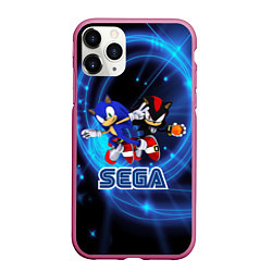 Чехол iPhone 11 Pro матовый Sonic SEGA, цвет: 3D-малиновый