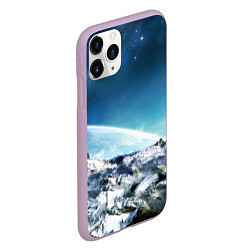 Чехол iPhone 11 Pro матовый Космос S, цвет: 3D-сиреневый — фото 2