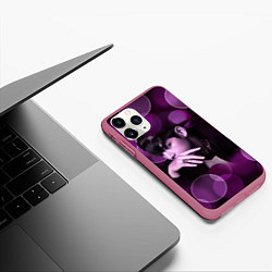 Чехол iPhone 11 Pro матовый BTS, цвет: 3D-малиновый — фото 2