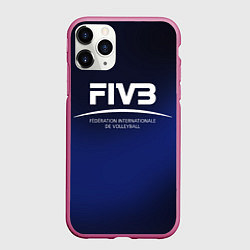 Чехол iPhone 11 Pro матовый FIVB Volleyball, цвет: 3D-малиновый