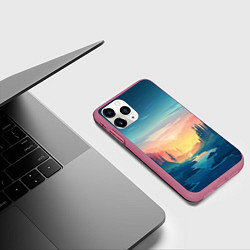 Чехол iPhone 11 Pro матовый Природа, цвет: 3D-малиновый — фото 2