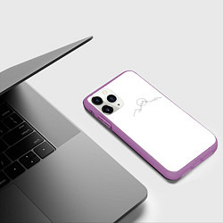 Чехол iPhone 11 Pro матовый Минимализм силуэт горы, цвет: 3D-фиолетовый — фото 2