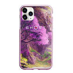 Чехол iPhone 11 Pro матовый Ghost of Tsushima, цвет: 3D-розовый