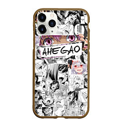 Чехол iPhone 11 Pro матовый Ахегао Ahegao, цвет: 3D-коричневый