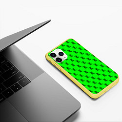 Чехол iPhone 11 Pro матовый Эл паттерн зеленый, цвет: 3D-желтый — фото 2