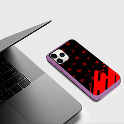 Чехол iPhone 11 Pro матовый METALLICA МЕТАЛЛИКА, цвет: 3D-фиолетовый — фото 2