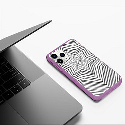 Чехол iPhone 11 Pro матовый Bring me the horizon white, цвет: 3D-фиолетовый — фото 2