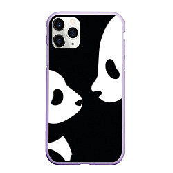 Чехол iPhone 11 Pro матовый Panda, цвет: 3D-светло-сиреневый