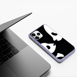 Чехол iPhone 11 Pro матовый Panda, цвет: 3D-светло-сиреневый — фото 2