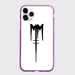 Чехол iPhone 11 Pro матовый Marilyn Manson, цвет: 3D-фиолетовый