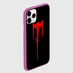 Чехол iPhone 11 Pro матовый Marilyn Manson, цвет: 3D-фиолетовый — фото 2