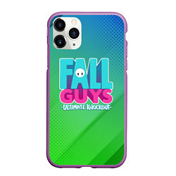 Чехол iPhone 11 Pro матовый FALL GUYS, цвет: 3D-фиолетовый