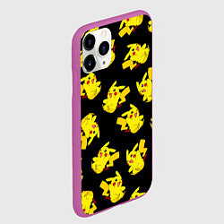 Чехол iPhone 11 Pro матовый Веселый пикачу, цвет: 3D-фиолетовый — фото 2