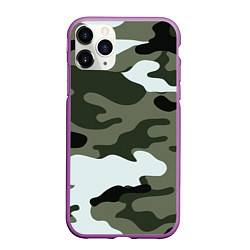 Чехол iPhone 11 Pro матовый Camouflage 2, цвет: 3D-фиолетовый