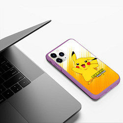 Чехол iPhone 11 Pro матовый Pikachu Pika Pika, цвет: 3D-фиолетовый — фото 2