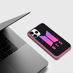 Чехол iPhone 11 Pro матовый BTS, цвет: 3D-малиновый — фото 2