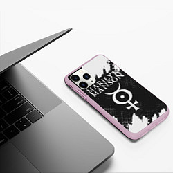 Чехол iPhone 11 Pro матовый MARILYN MANSON М МЭНСОН, цвет: 3D-розовый — фото 2