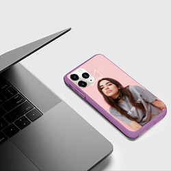 Чехол iPhone 11 Pro матовый Dua Lipa, цвет: 3D-фиолетовый — фото 2