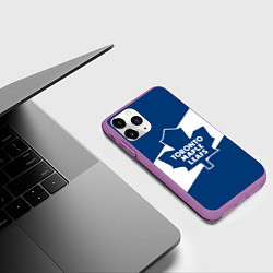 Чехол iPhone 11 Pro матовый Торонто Мейпл Лифс, цвет: 3D-фиолетовый — фото 2
