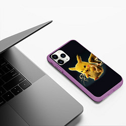 Чехол iPhone 11 Pro матовый Pikachu Pika Pika, цвет: 3D-фиолетовый — фото 2