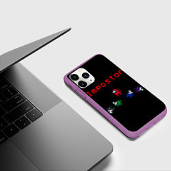 Чехол iPhone 11 Pro матовый Among Us, цвет: 3D-фиолетовый — фото 2