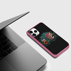 Чехол iPhone 11 Pro матовый Zombie, цвет: 3D-малиновый — фото 2