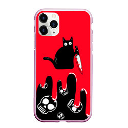 Чехол iPhone 11 Pro матовый WHAT CAT, цвет: 3D-розовый