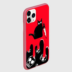 Чехол iPhone 11 Pro матовый WHAT CAT, цвет: 3D-малиновый — фото 2