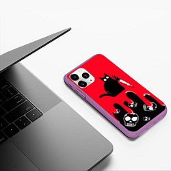 Чехол iPhone 11 Pro матовый WHAT CAT, цвет: 3D-фиолетовый — фото 2