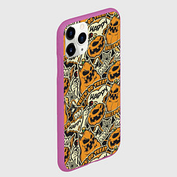 Чехол iPhone 11 Pro матовый Хэллоуин, цвет: 3D-фиолетовый — фото 2