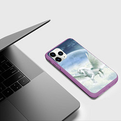 Чехол iPhone 11 Pro матовый Пегас, цвет: 3D-фиолетовый — фото 2
