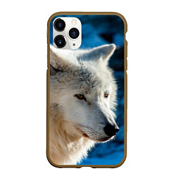 Чехол iPhone 11 Pro матовый Волк на черном фоне, цвет: 3D-коричневый