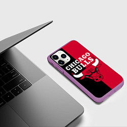 Чехол iPhone 11 Pro матовый Чикаго Буллз, цвет: 3D-фиолетовый — фото 2