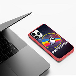 Чехол iPhone 11 Pro матовый NASA Impostor, цвет: 3D-красный — фото 2