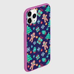 Чехол iPhone 11 Pro матовый Новый год, цвет: 3D-фиолетовый — фото 2
