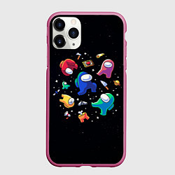 Чехол iPhone 11 Pro матовый Among Us, цвет: 3D-малиновый