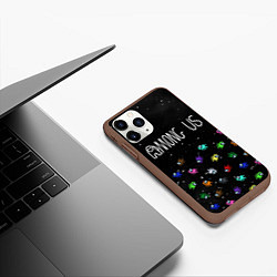 Чехол iPhone 11 Pro матовый AMONG US, цвет: 3D-коричневый — фото 2