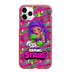 Чехол iPhone 11 Pro матовый Rosa Brawl Stars, цвет: 3D-красный