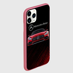 Чехол iPhone 11 Pro матовый Mercedes Benz AMG, цвет: 3D-малиновый — фото 2