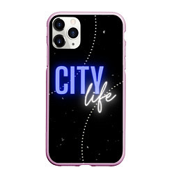 Чехол iPhone 11 Pro матовый City life, цвет: 3D-розовый