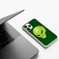 Чехол iPhone 11 Pro матовый Пришелец, цвет: 3D-салатовый — фото 2