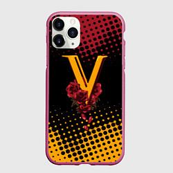 Чехол iPhone 11 Pro матовый CYBERPUNK 2077 VALENTINO, цвет: 3D-малиновый
